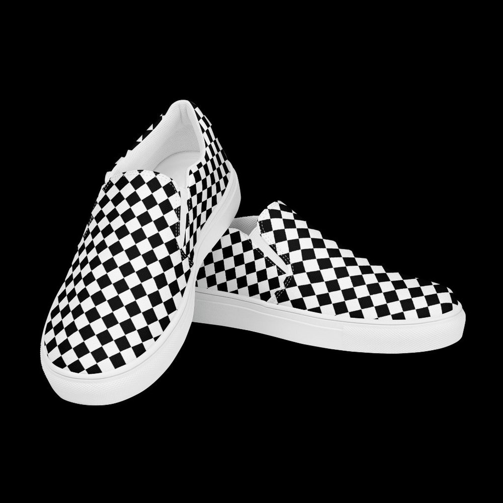Men's Bring back the classic 70s checkerboard slip-on canvas shoes - Picture 1 of 8